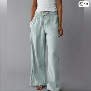 American Eagle Outfitters Sage Wide-Leg Drawstring Pants